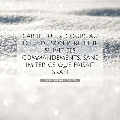 Picture 07 - 2 Chroniques 17:4 LSG - car il eut recours au Dieu de son père, et il - Bible Verse Picture
