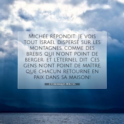 Picture 07 - 2 Chroniques 18:16 LSG - Michée répondit: Je vois tout Israël dispersé - Bible Verse Picture