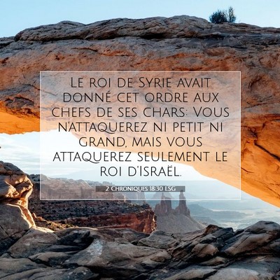 Picture 07 - 2 Chroniques 18:30 LSG - Le roi de Syrie avait donné cet ordre aux chefs - Bible Verse Picture