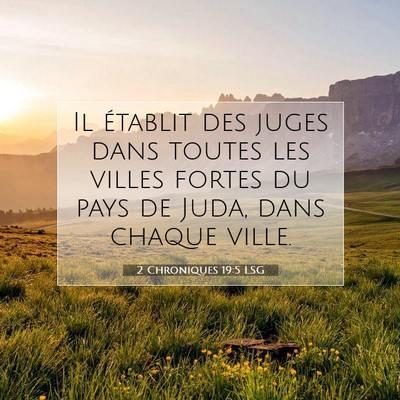 Picture 07 - 2 Chroniques 19:5 LSG - Il établit des juges dans toutes les villes - Bible Verse Picture