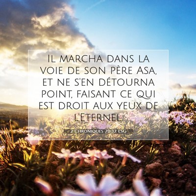 Picture 07 - 2 Chroniques 20:32 LSG - Il marcha dans la voie de son père Asa, et ne - Bible Verse Picture