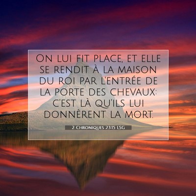Picture 07 - 2 Chroniques 23:15 LSG - On lui fit place, et elle se rendit à la maison - Bible Verse Picture