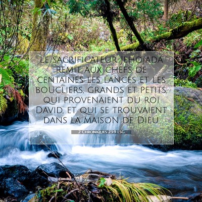 Picture 07 - 2 Chroniques 23:9 LSG - Le sacrificateur Jehojada remit aux chefs de - Bible Verse Picture