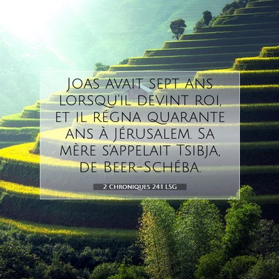 Picture 07 - 2 Chroniques 24:1 LSG - Joas avait sept ans lorsqu'il devint roi, et il - Bible Verse Picture