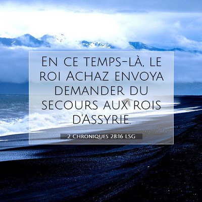 Picture 07 - 2 Chroniques 28:16 LSG - En ce temps-là, le roi Achaz envoya demander du - Bible Verse Picture