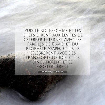 Picture 07 - 2 Chroniques 29:30 LSG - Puis le roi Ezéchias et les chefs dirent aux - Bible Verse Picture