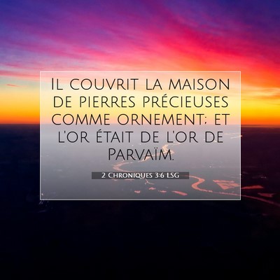 Picture 07 - 2 Chroniques 3:6 LSG - Il couvrit la maison de pierres précieuses comme - Bible Verse Picture