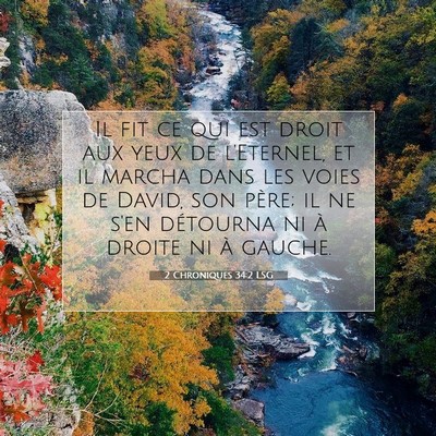 Picture 07 - 2 Chroniques 34:2 LSG - Il fit ce qui est droit aux yeux de l'Eternel, et - Bible Verse Picture