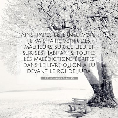 Picture 07 - 2 Chroniques 34:24 LSG - Ainsi parle l'Eternel: Voici, je vais faire venir - Bible Verse Picture
