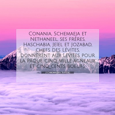 Picture 07 - 2 Chroniques 35:9 LSG - Conania, Schemaeja et Nethaneel, ses frères, - Bible Verse Picture