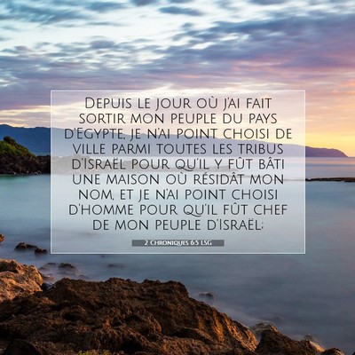 Picture 07 - 2 Chroniques 6:5 LSG - Depuis le jour où j'ai fait sortir mon peuple du - Bible Verse Picture