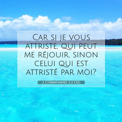 Picture 07 - 2 Corinthiens 2:2 LSG - Car si je vous attriste, qui peut me réjouir, - Bible Verse Picture