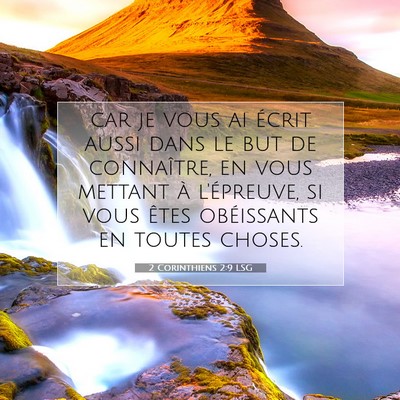 Picture 07 - 2 Corinthiens 2:9 LSG - car je vous ai écrit aussi dans le but de - Bible Verse Picture