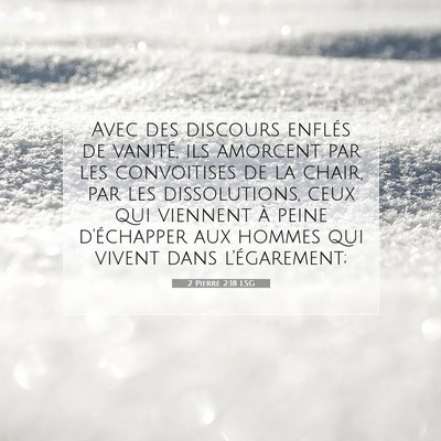 Picture 07 - 2 Pierre 2:18 LSG - Avec des discours enflés de vanité, ils - Bible Verse Picture
