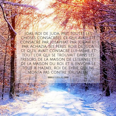 Picture 07 - 2 Rois 12:18 LSG - Joas, roi de Juda, prit toutes les choses - Bible Verse Picture