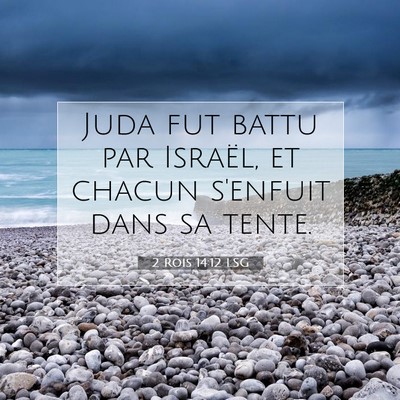 Picture 07 - 2 Rois 14:12 LSG - Juda fut battu par Israël, et chacun s'enfuit - Bible Verse Picture