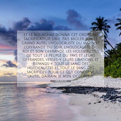 Picture 07 - 2 Rois 16:15 LSG - Et le roi Achaz donna cet ordre au sacrificateur - Bible Verse Picture