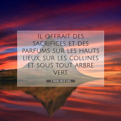 Picture 07 - 2 Rois 16:4 LSG - Il offrait des sacrifices et des parfums sur les - Bible Verse Picture