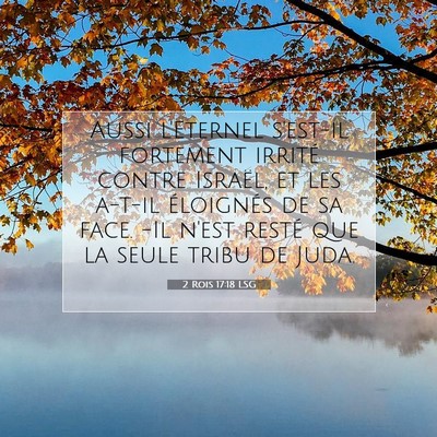 Picture 07 - 2 Rois 17:18 LSG - Aussi l'Eternel s'est-il fortement irrité contre - Bible Verse Picture