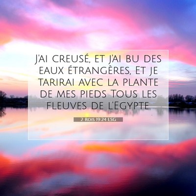 Picture 07 - 2 Rois 19:24 LSG - J'ai creusé, et j'ai bu des eaux étrangères, - Bible Verse Picture