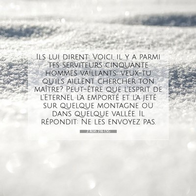 Picture 07 - 2 Rois 2:16 LSG - Ils lui dirent: Voici, il y a parmi tes - Bible Verse Picture
