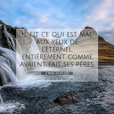 Picture 07 - 2 Rois 23:32 LSG - Il fit ce qui est mal aux yeux de l'Eternel, - Bible Verse Picture
