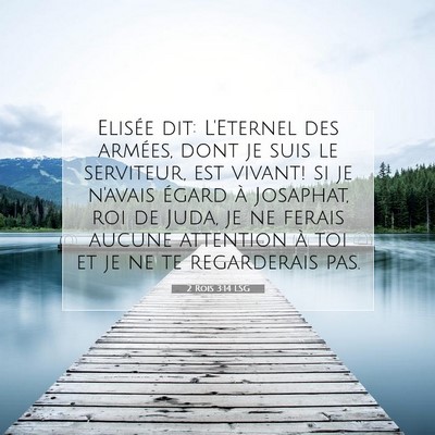 Picture 07 - 2 Rois 3:14 LSG - Elisée dit: L'Eternel des armées, dont je suis - Bible Verse Picture