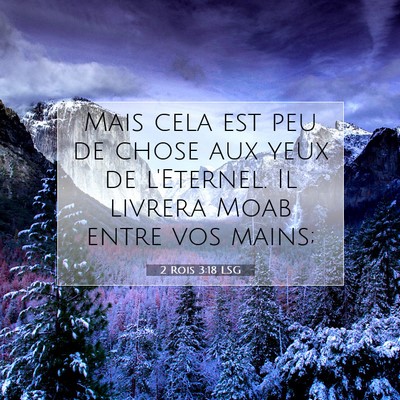 Picture 07 - 2 Rois 3:18 LSG - Mais cela est peu de chose aux yeux de l'Eternel. - Bible Verse Picture