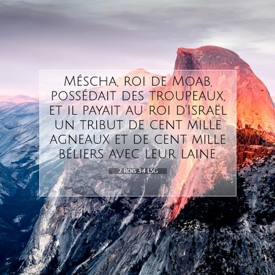 Picture 07 - 2 Rois 3:4 LSG - Méscha, roi de Moab, possédait des troupeaux, - Bible Verse Picture