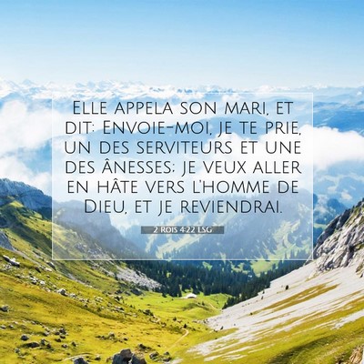 Picture 07 - 2 Rois 4:22 LSG - Elle appela son mari, et dit: Envoie-moi, je te - Bible Verse Picture