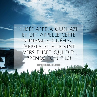 Picture 07 - 2 Rois 4:36 LSG - Elisée appela Guéhazi, et dit: Appelle cette - Bible Verse Picture