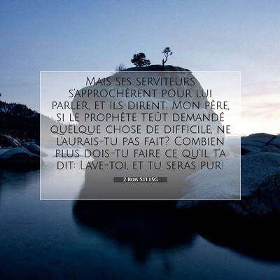 Picture 07 - 2 Rois 5:13 LSG - Mais ses serviteurs s'approchèrent pour lui - Bible Verse Picture