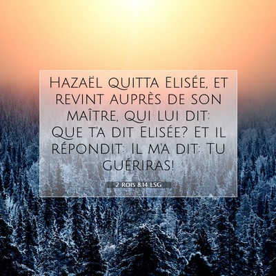 Picture 07 - 2 Rois 8:14 LSG - Hazaël quitta Elisée, et revint auprès de son - Bible Verse Picture