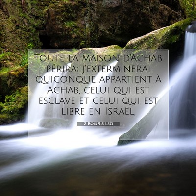 Picture 07 - 2 Rois 9:8 LSG - Toute la maison d'Achab périra; j'exterminerai - Bible Verse Picture