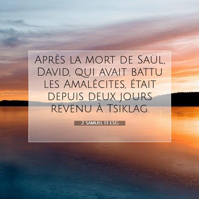 Picture 07 - 2 Samuel 1:1 LSG - Après la mort de Saül, David, qui avait battu - Bible Verse Picture
