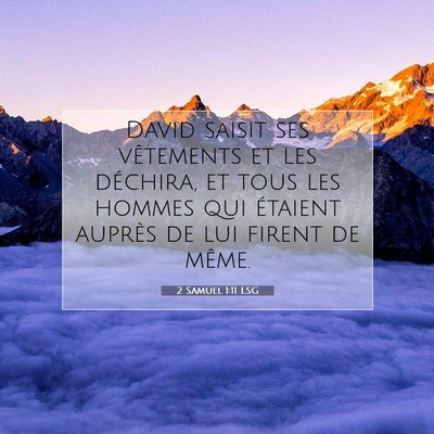 Picture 07 - 2 Samuel 1:11 LSG - David saisit ses vêtements et les déchira, et - Bible Verse Picture