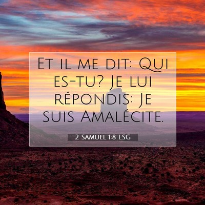 Picture 07 - 2 Samuel 1:8 LSG - Et il me dit: Qui es-tu? Je lui répondis: Je - Bible Verse Picture