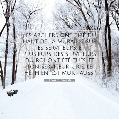 Picture 07 - 2 Samuel 11:24 LSG - les archers ont tiré du haut de la muraille sur - Bible Verse Picture
