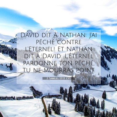 Picture 07 - 2 Samuel 12:13 LSG - David dit à Nathan: J'ai péché contre - Bible Verse Picture