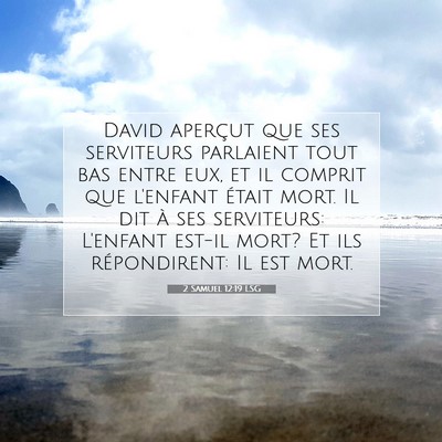 Picture 07 - 2 Samuel 12:19 LSG - David aperçut que ses serviteurs parlaient tout - Bible Verse Picture