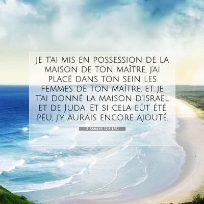 Picture 07 - 2 Samuel 12:8 LSG - je t'ai mis en possession de la maison de ton - Bible Verse Picture