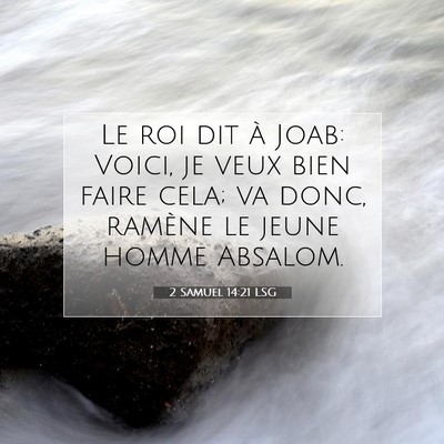 Picture 07 - 2 Samuel 14:21 LSG - Le roi dit à Joab: Voici, je veux bien faire - Bible Verse Picture