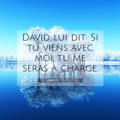 Picture 07 - 2 Samuel 15:33 LSG - David lui dit: Si tu viens avec moi, tu me seras - Bible Verse Picture