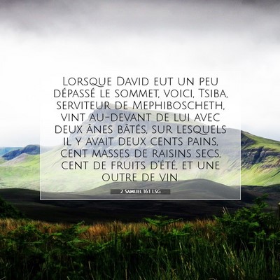 Picture 07 - 2 Samuel 16:1 LSG - Lorsque David eut un peu dépassé le sommet, - Bible Verse Picture