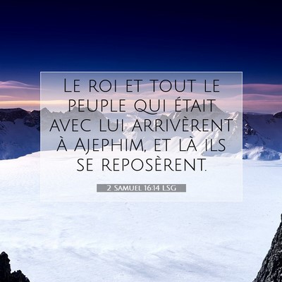 Picture 07 - 2 Samuel 16:14 LSG - Le roi et tout le peuple qui était avec lui - Bible Verse Picture