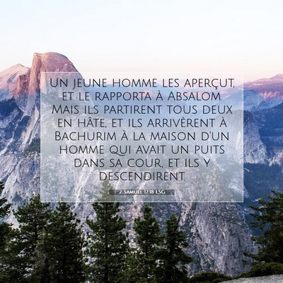 Picture 07 - 2 Samuel 17:18 LSG - Un jeune homme les aperçut, et le rapporta à - Bible Verse Picture