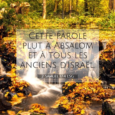 Picture 07 - 2 Samuel 17:4 LSG - Cette parole plut à Absalom et à tous les - Bible Verse Picture
