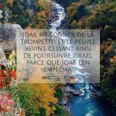 Picture 07 - 2 Samuel 18:16 LSG - Joab fit sonner de la trompette; et le peuple - Bible Verse Picture