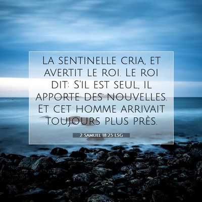 Picture 07 - 2 Samuel 18:25 LSG - La sentinelle cria, et avertit le roi. Le roi - Bible Verse Picture