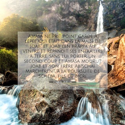Picture 07 - 2 Samuel 20:10 LSG - Amasa ne prit point garde à l'épée qui était - Bible Verse Picture